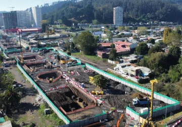 Un 75% de avance muestra instalación de pilotes del viaducto Chacabuco en Concepción